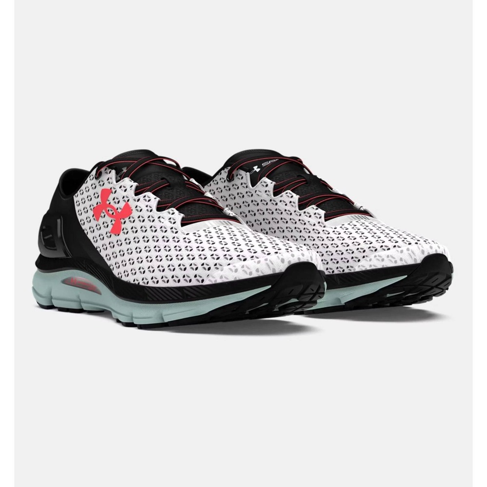 Under Armour SpeedForm Gemini Mens Size 9 Running Shoes White Black Orange New